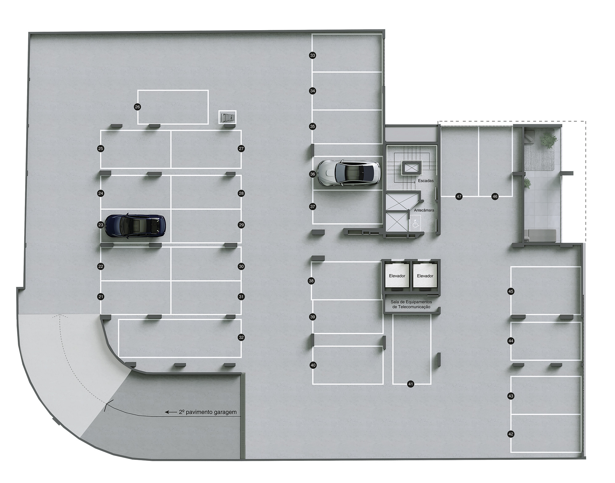 Pineto Residencial — 1º Pavimento | Garagem