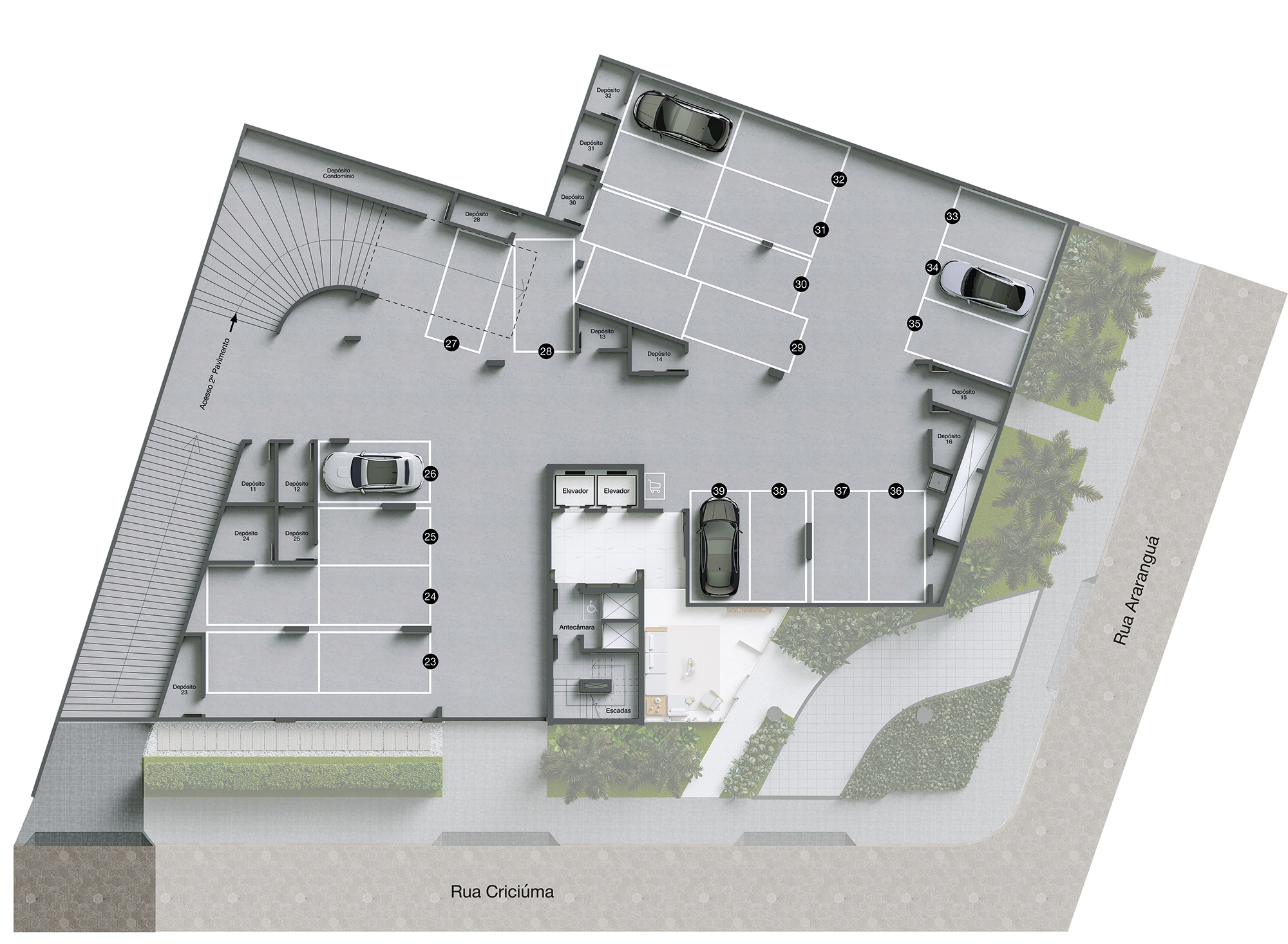 Mar di Arienzo Residencial — 1º pavimento de garagem