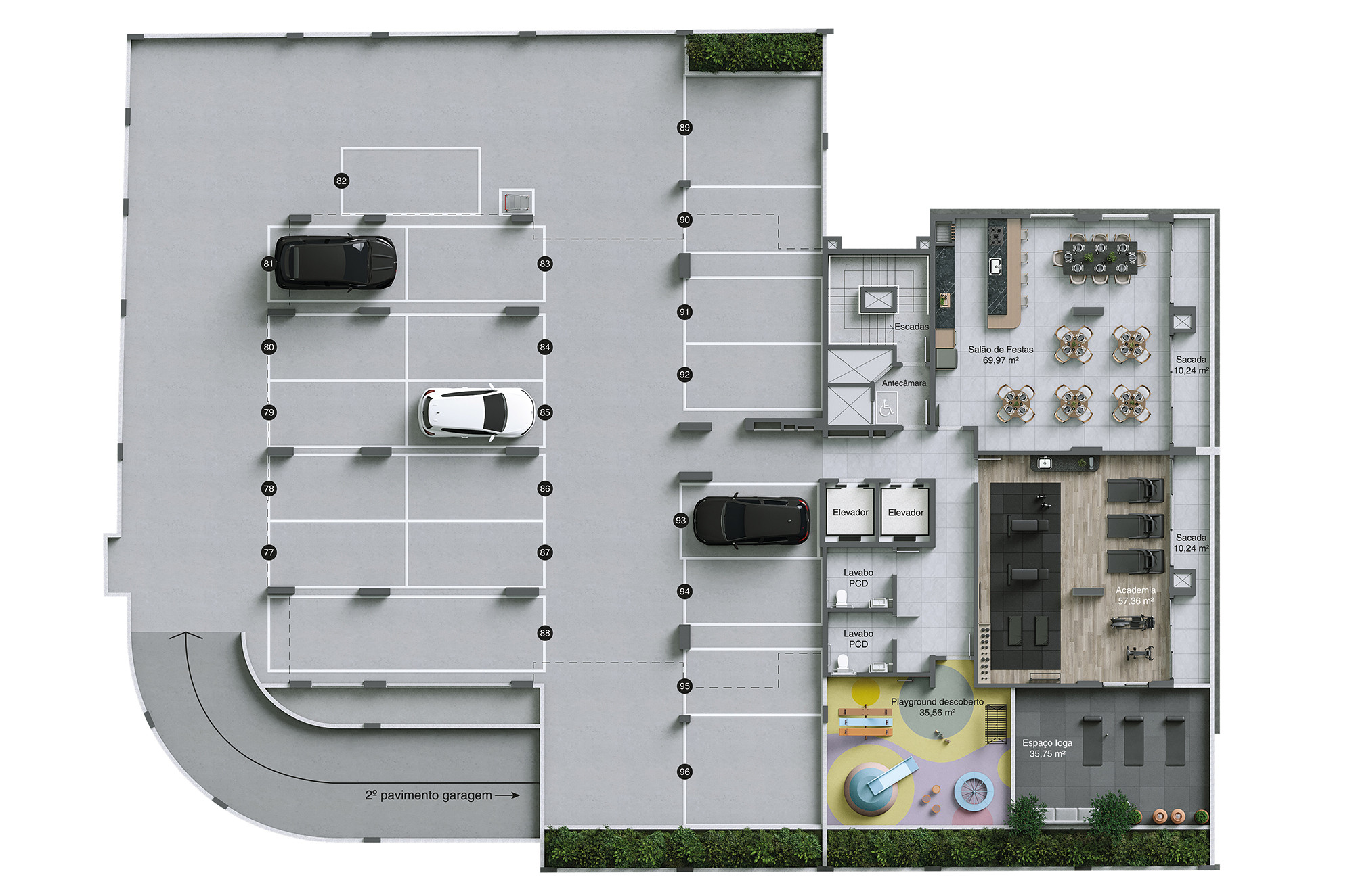 Pineto Residencial — 3º Pavimento | Garagem