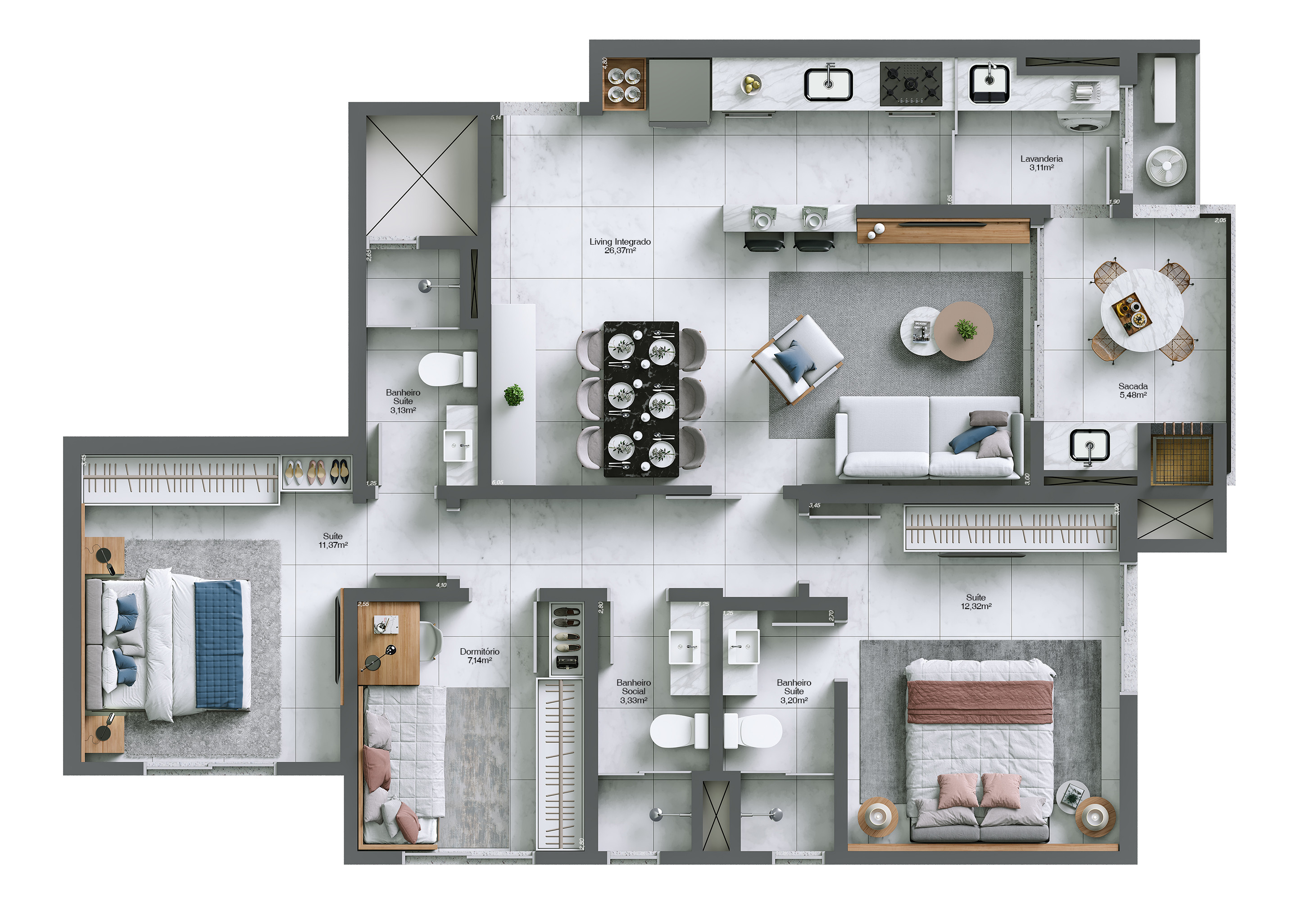 Parco Savello Residencial — planta apartamento tipo final 01
