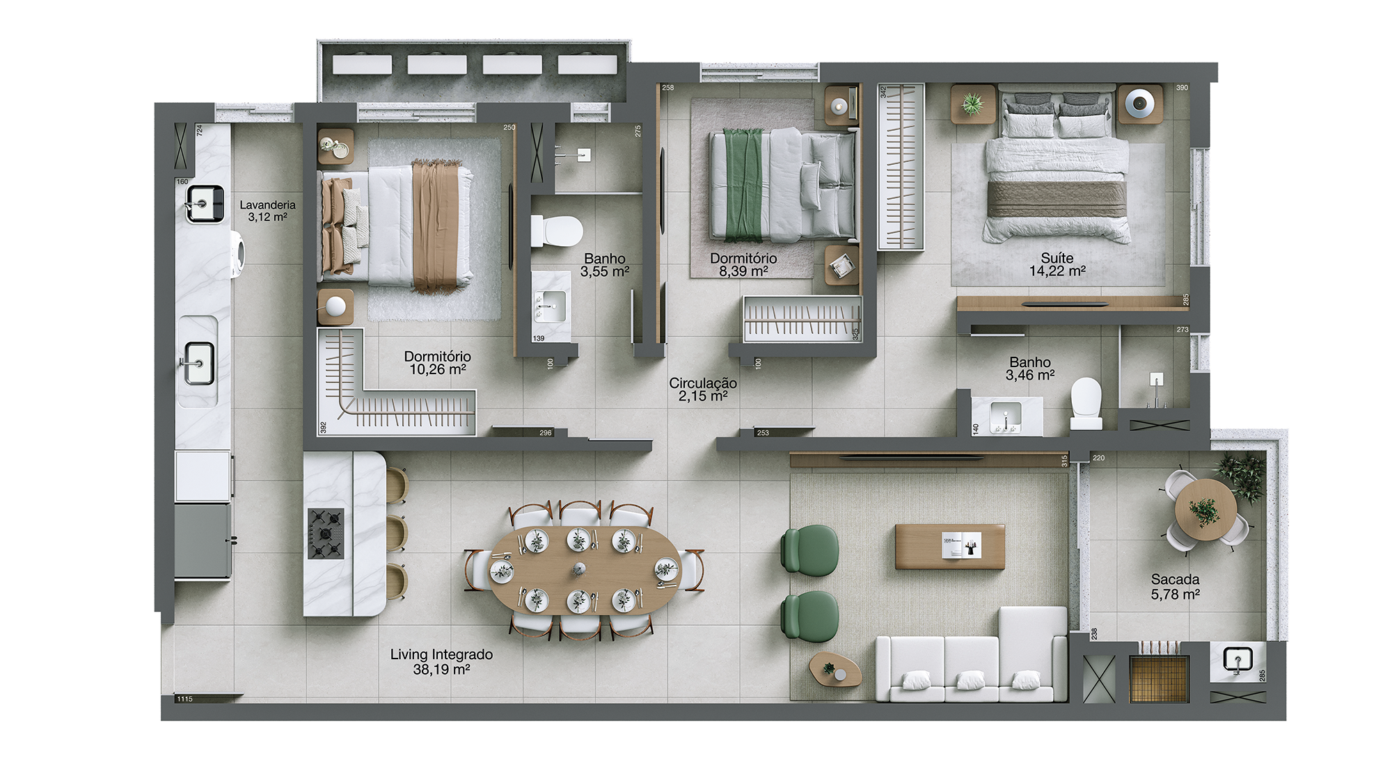 Mar di Arienzo Residencial — planta apartamento tipo final 01