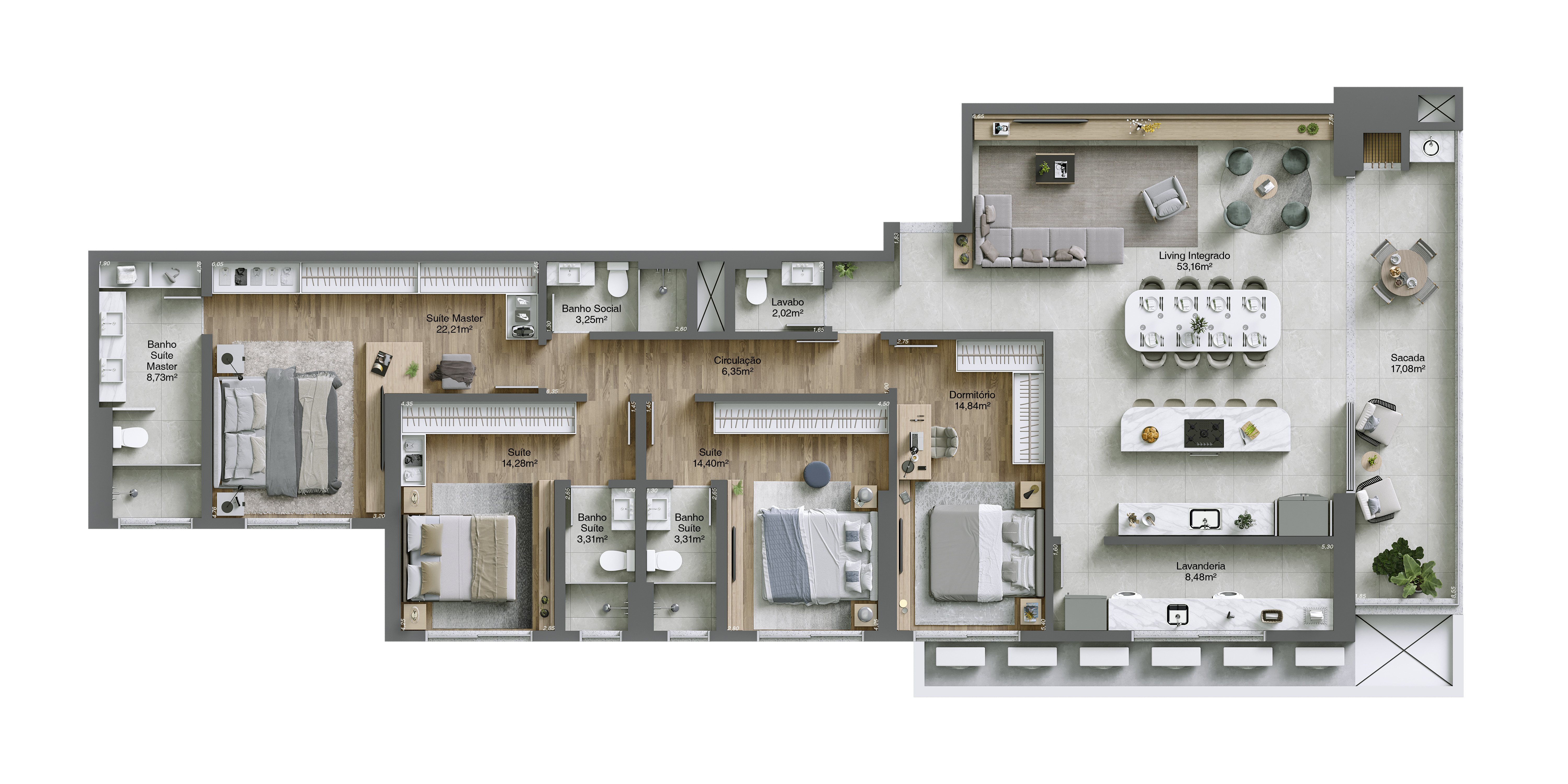 Águas de Marano Residencial — planta apartamento tipo final 02