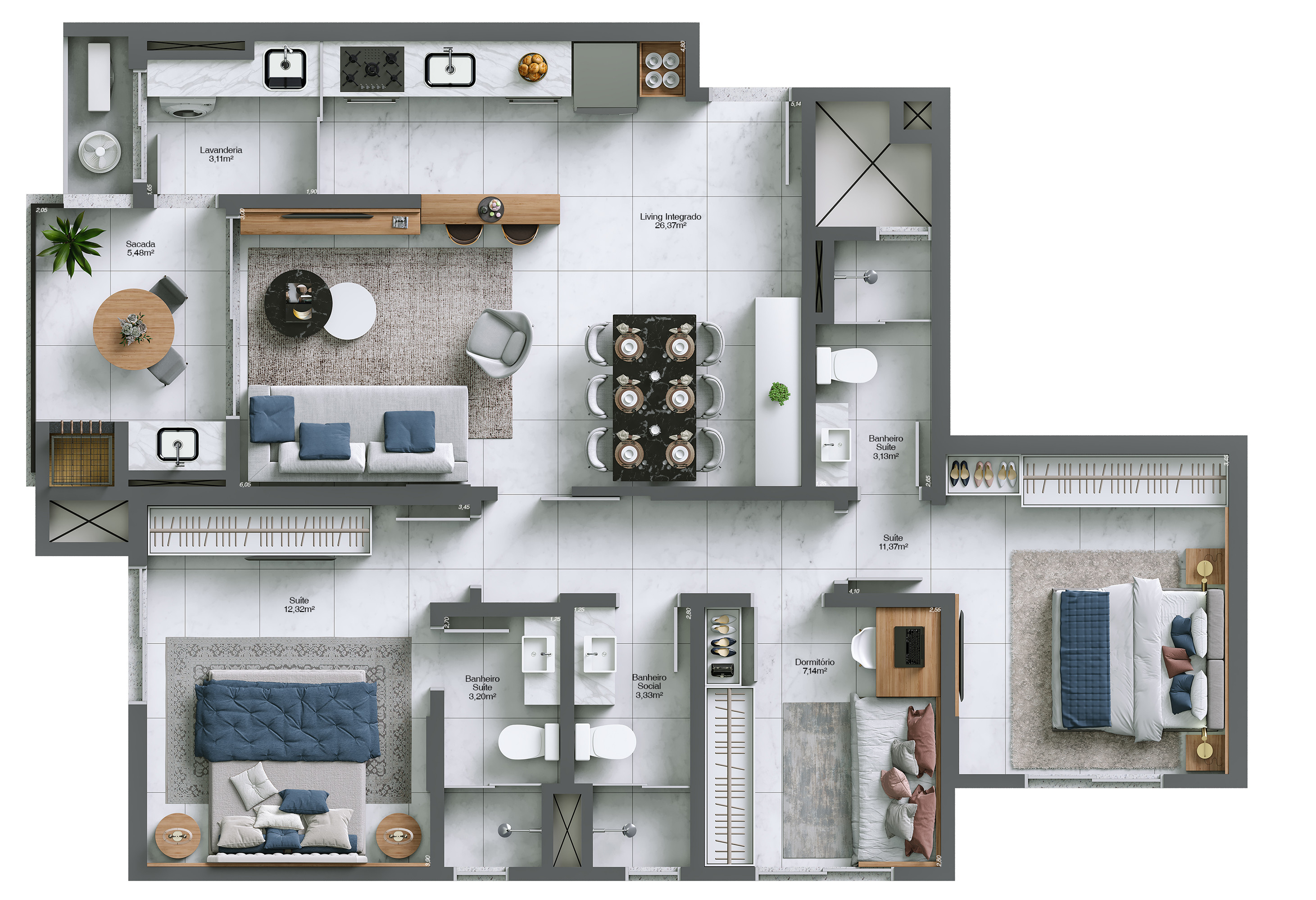 Parco Savello Residencial — planta apartamento tipo final 02