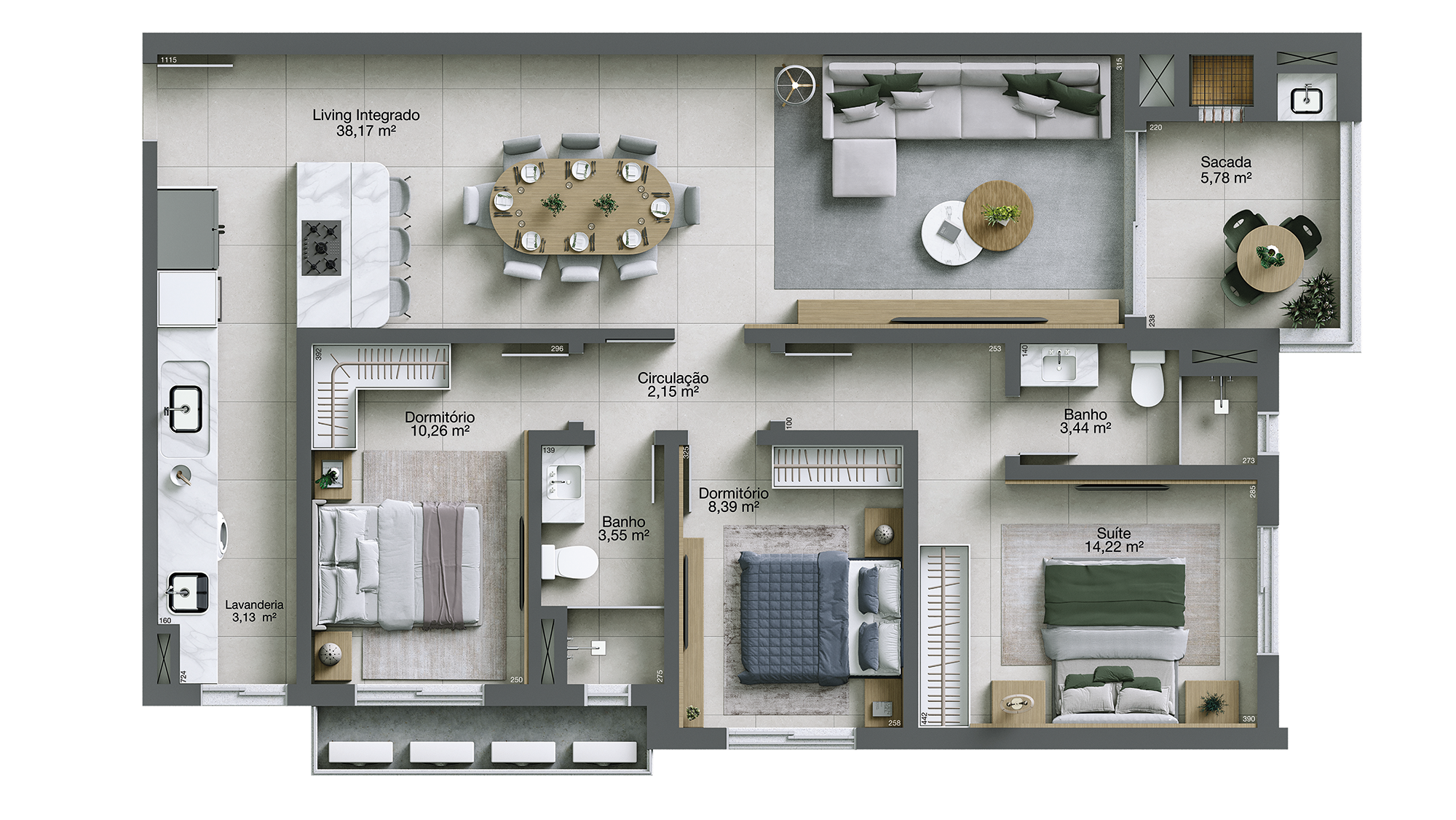 Mar di Arienzo Residencial — planta apartamento tipo final 02