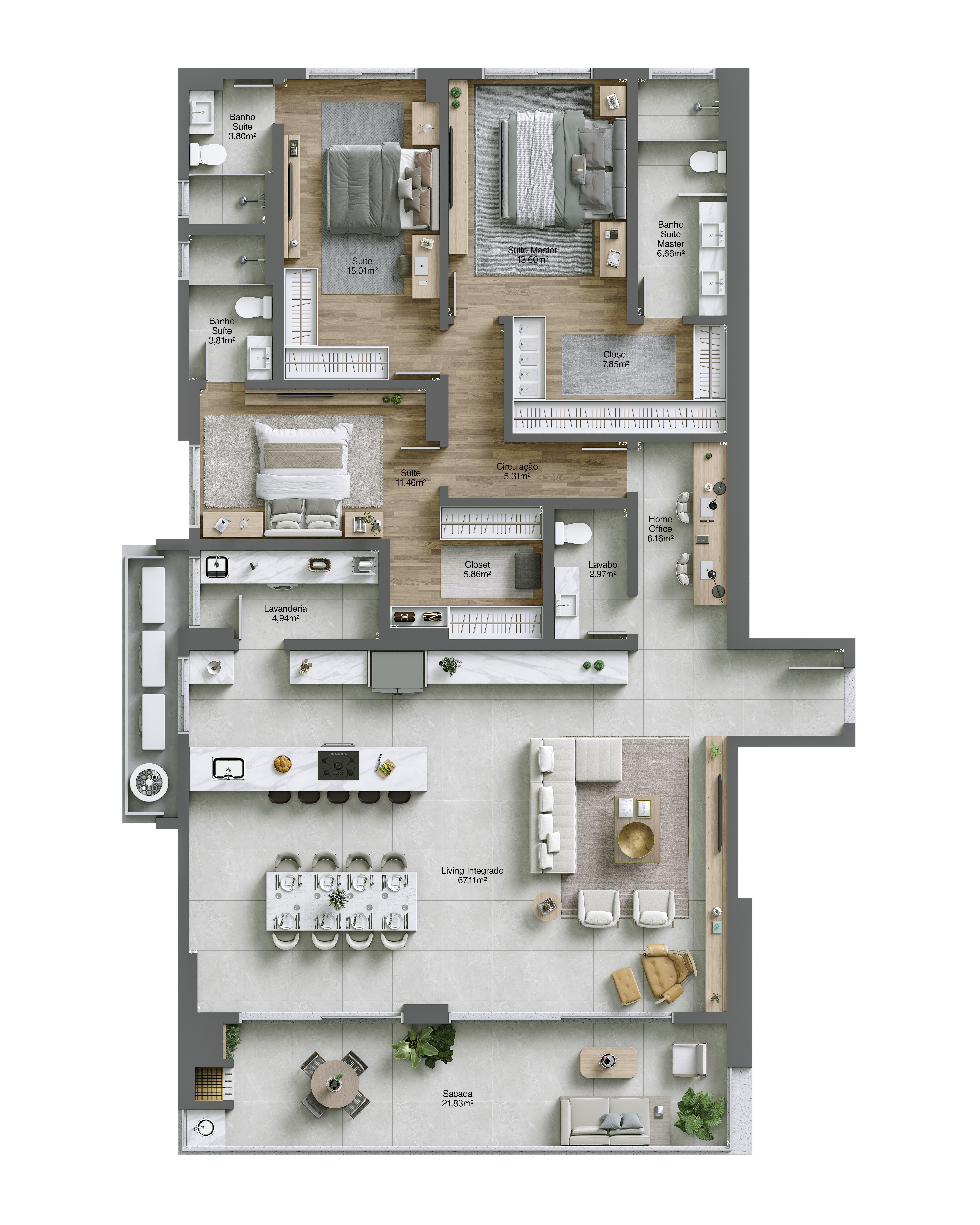 Águas de Marano Residencial — planta apartamento tipo final 03