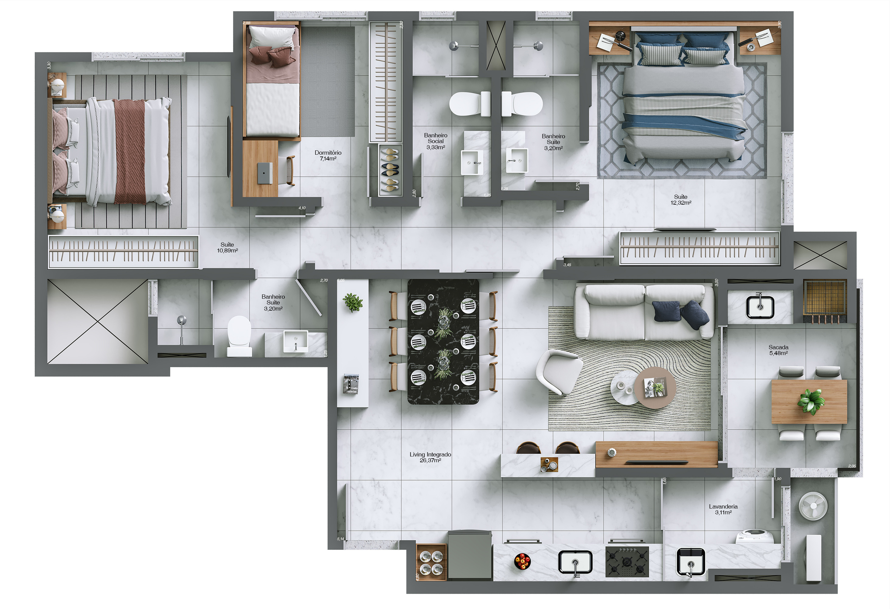 Parco Savello Residencial — planta apartamento tipo final 03