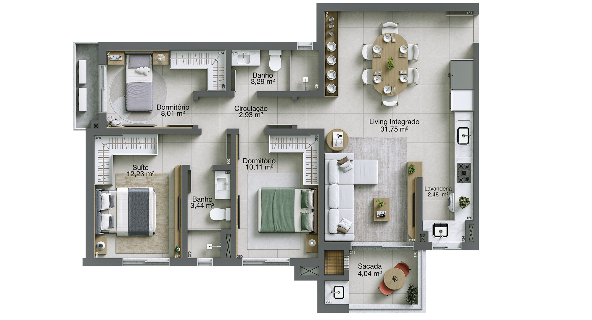 Mar di Arienzo Residencial — planta apartamento tipo final 03