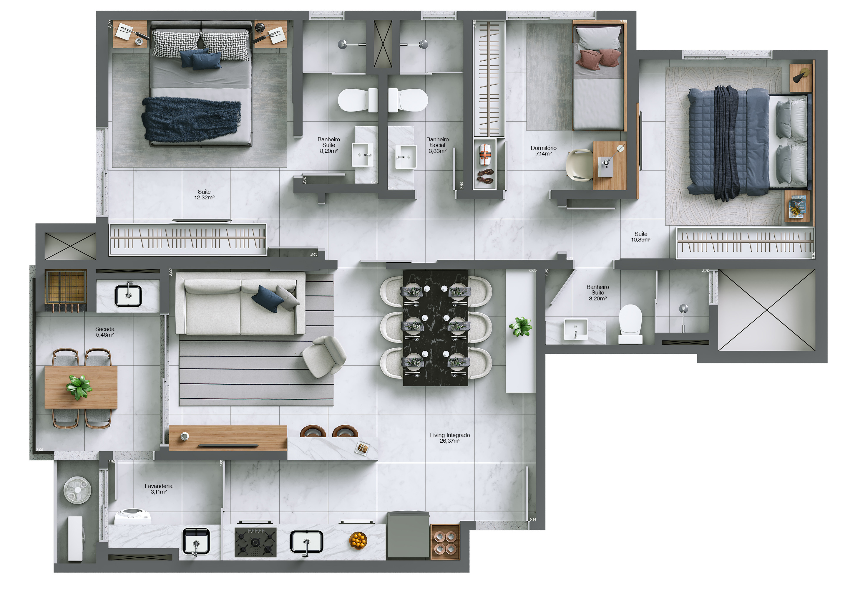 Parco Savello Residencial — planta apartamento tipo final 04