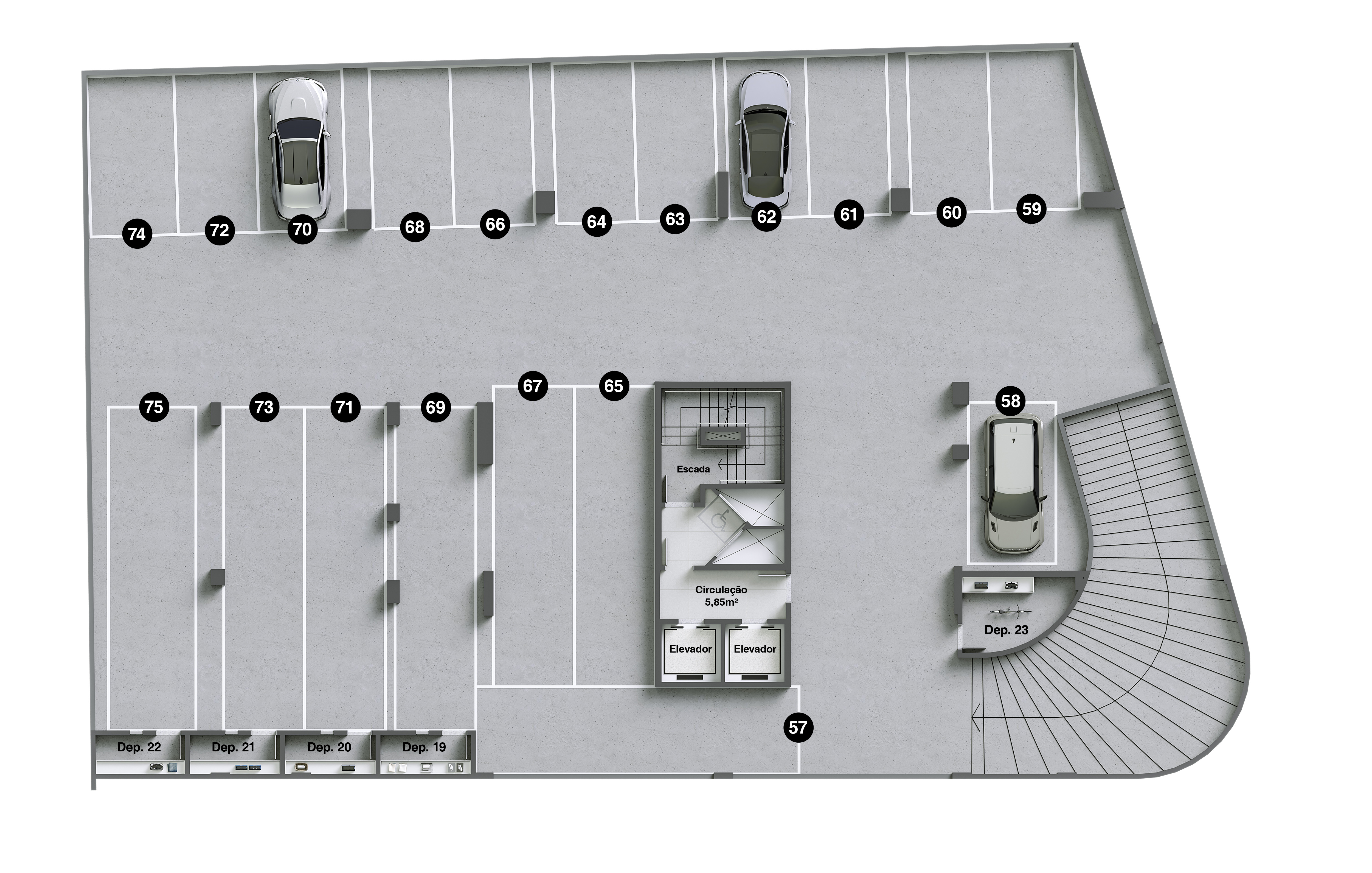 Mar di Licata Residencial — 2º pavimento de garagem
