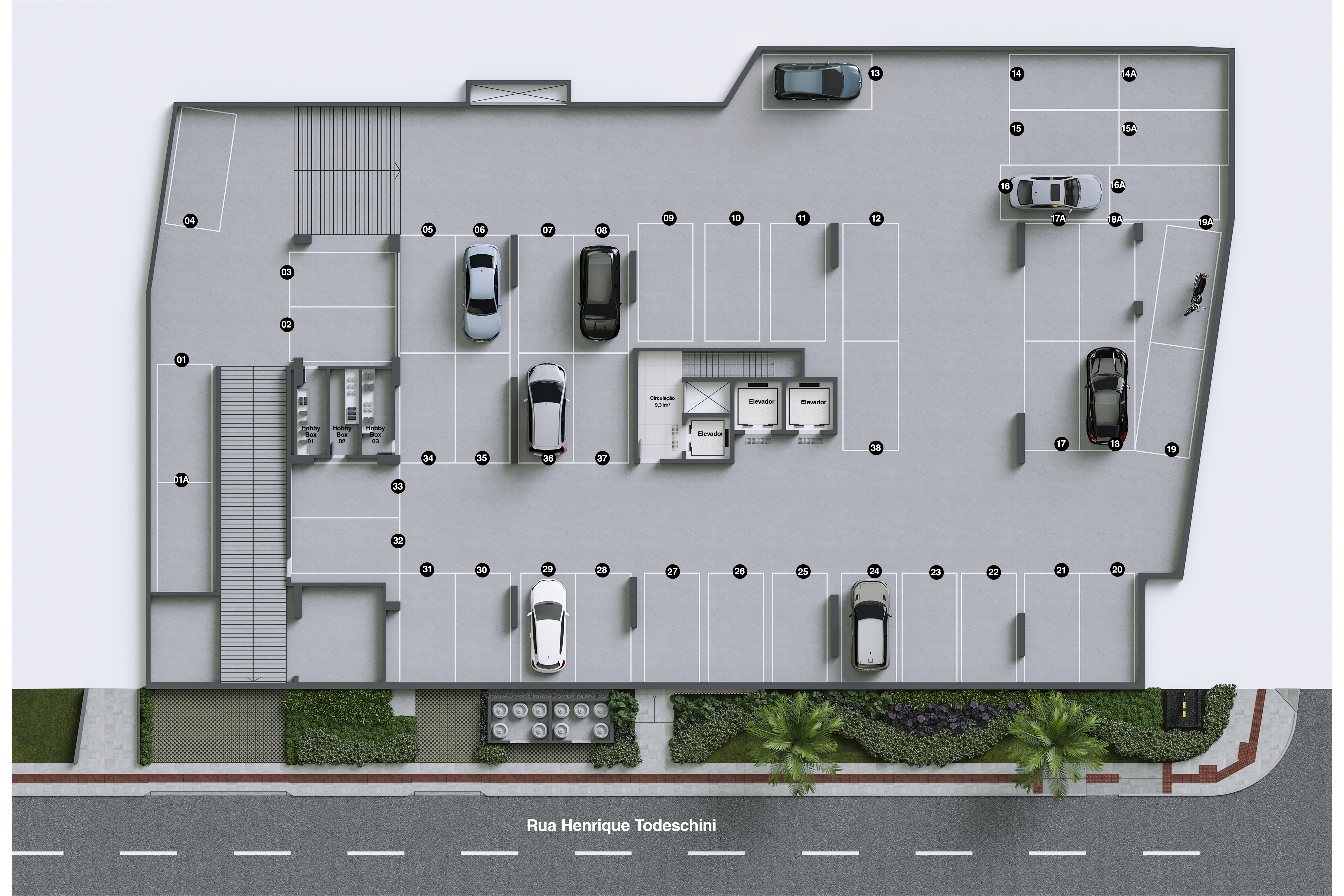 Águas de Marano Residencial — garagem subsolo