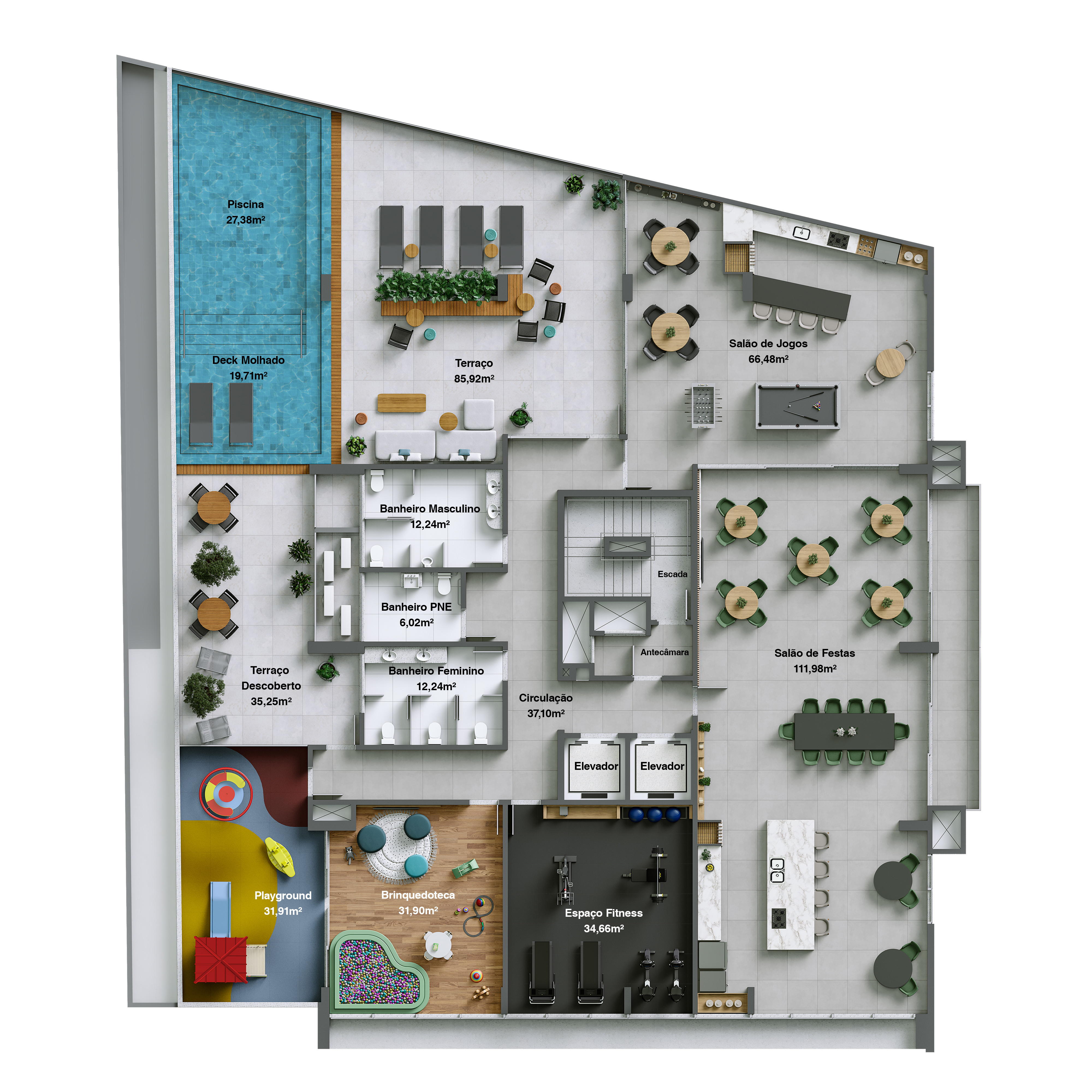 Thiene Residencial — pavimento de lazer