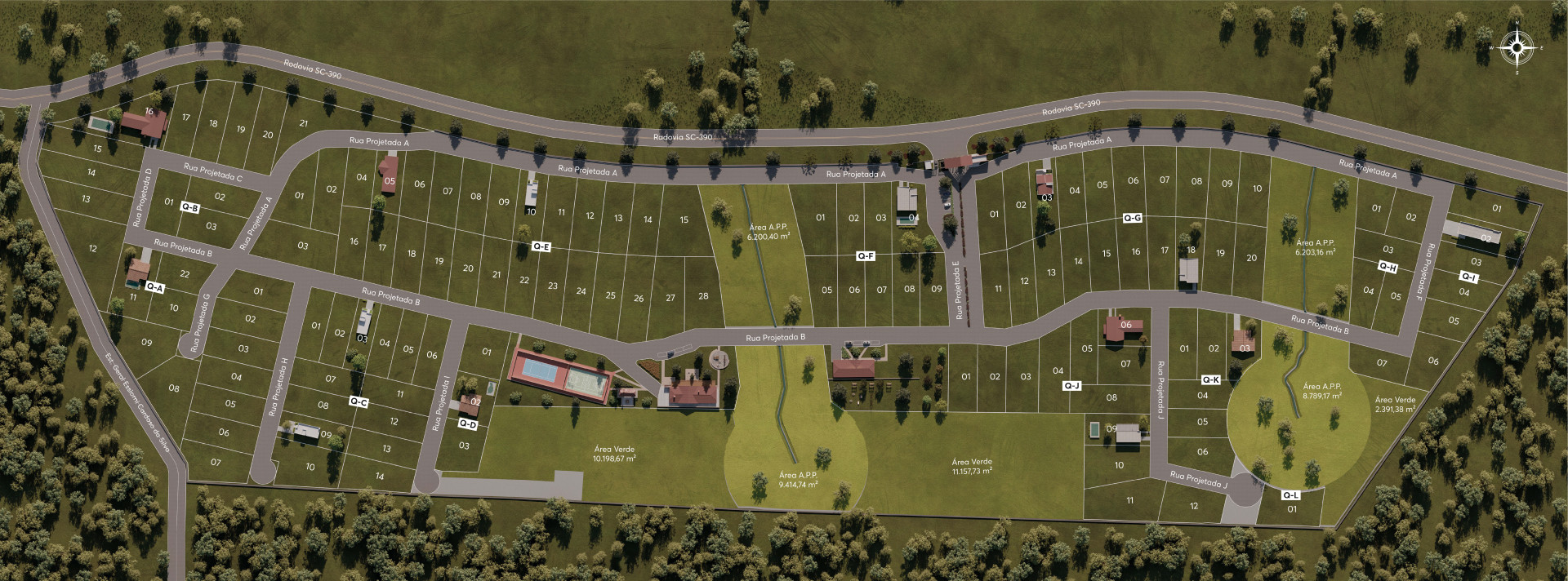 Campos da Montanha Residencial — Mapa dos Lotes