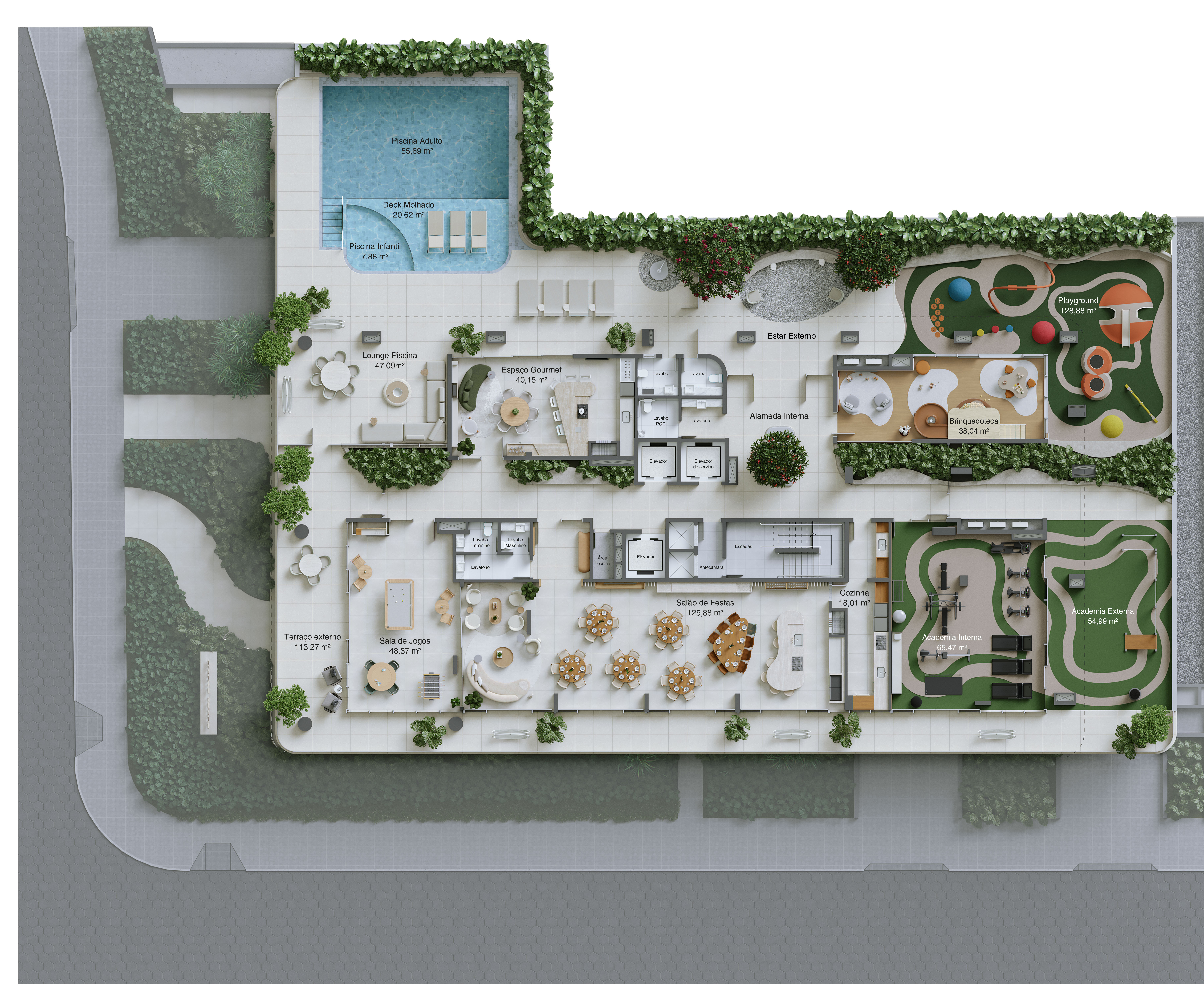 Monte Leone Residencial — pavimento de lazer