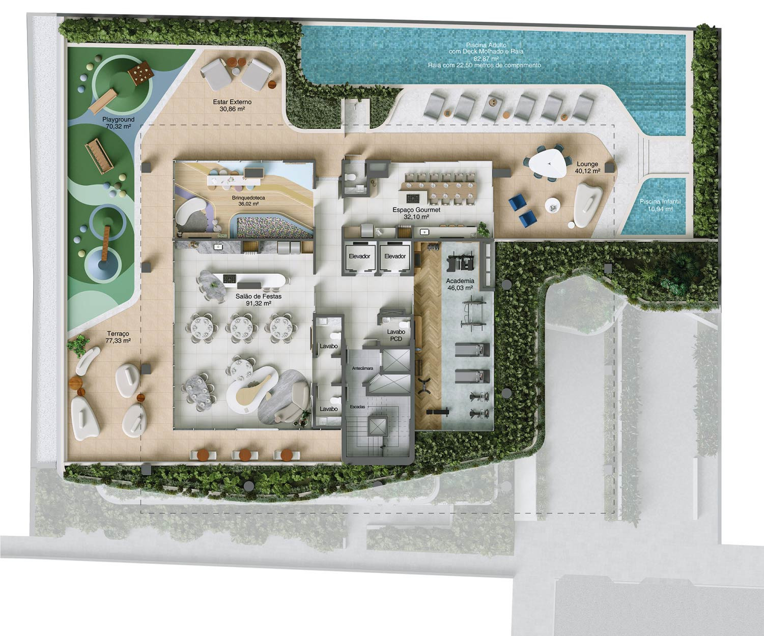 Lavis Residencial — pavimento de lazer