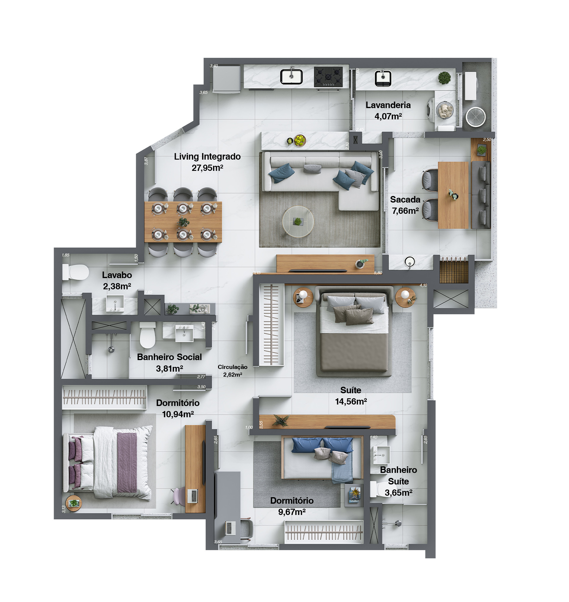 Thiene Residencial — planta apartamento tipo final 01