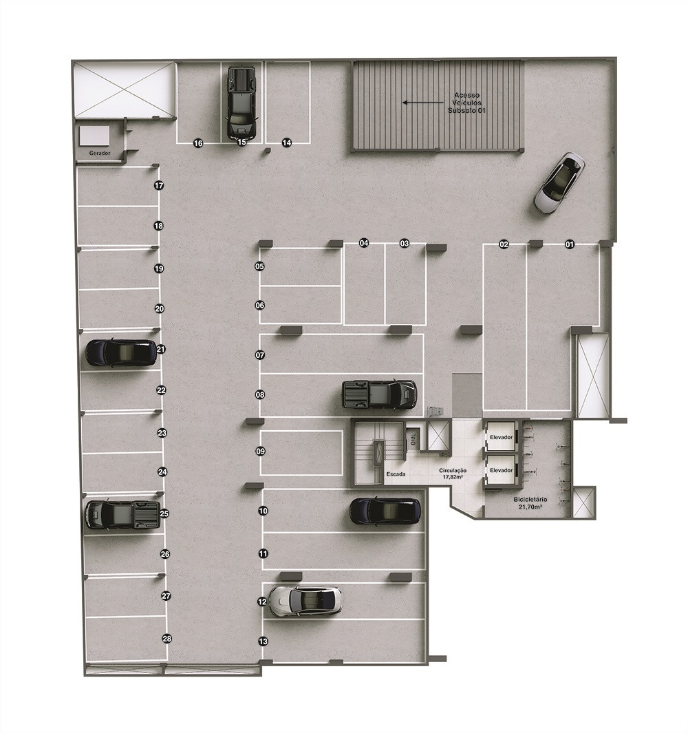 Tremezzo Residencial — subsolo 2