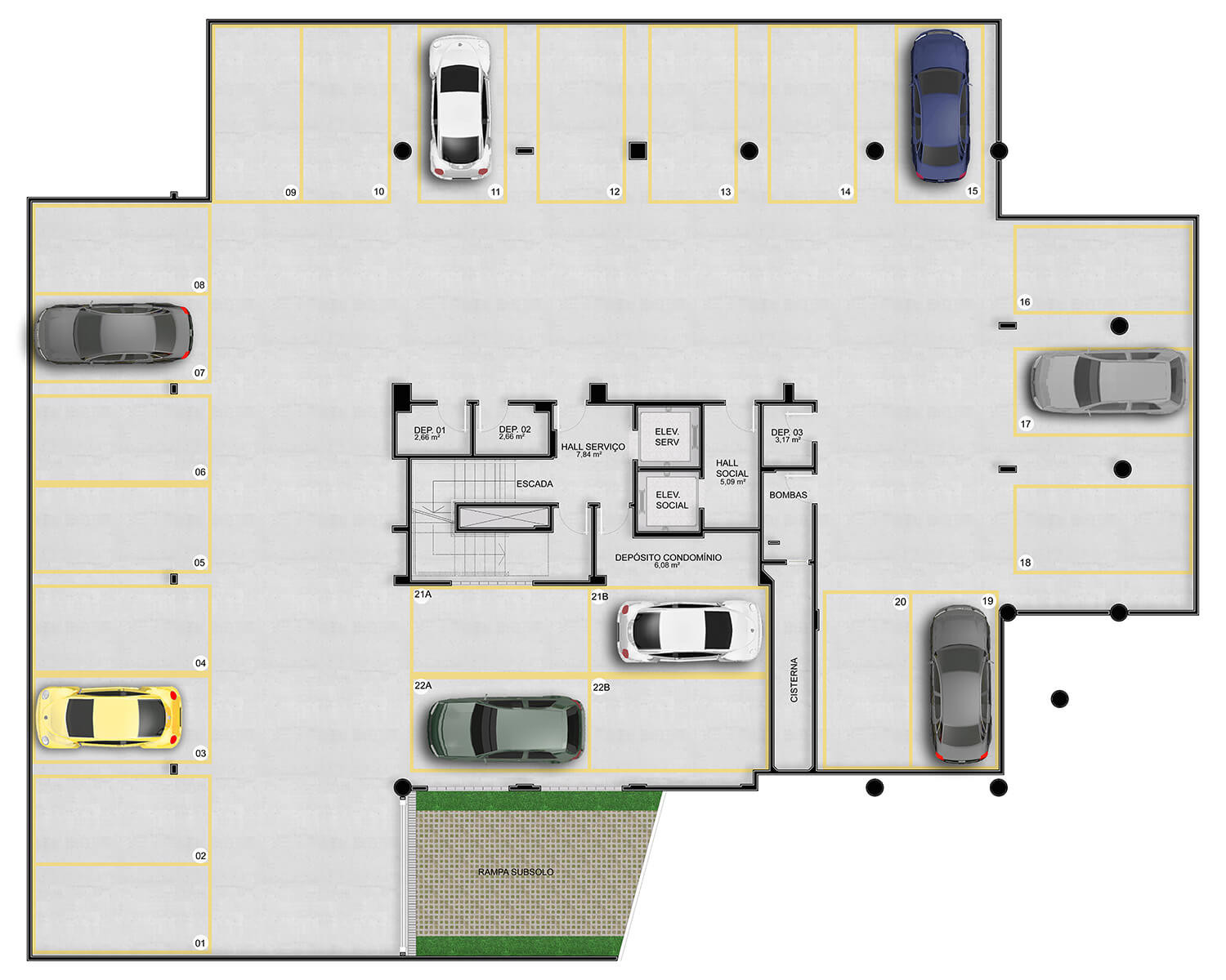 Piazza Castello Residencial — Subsolo