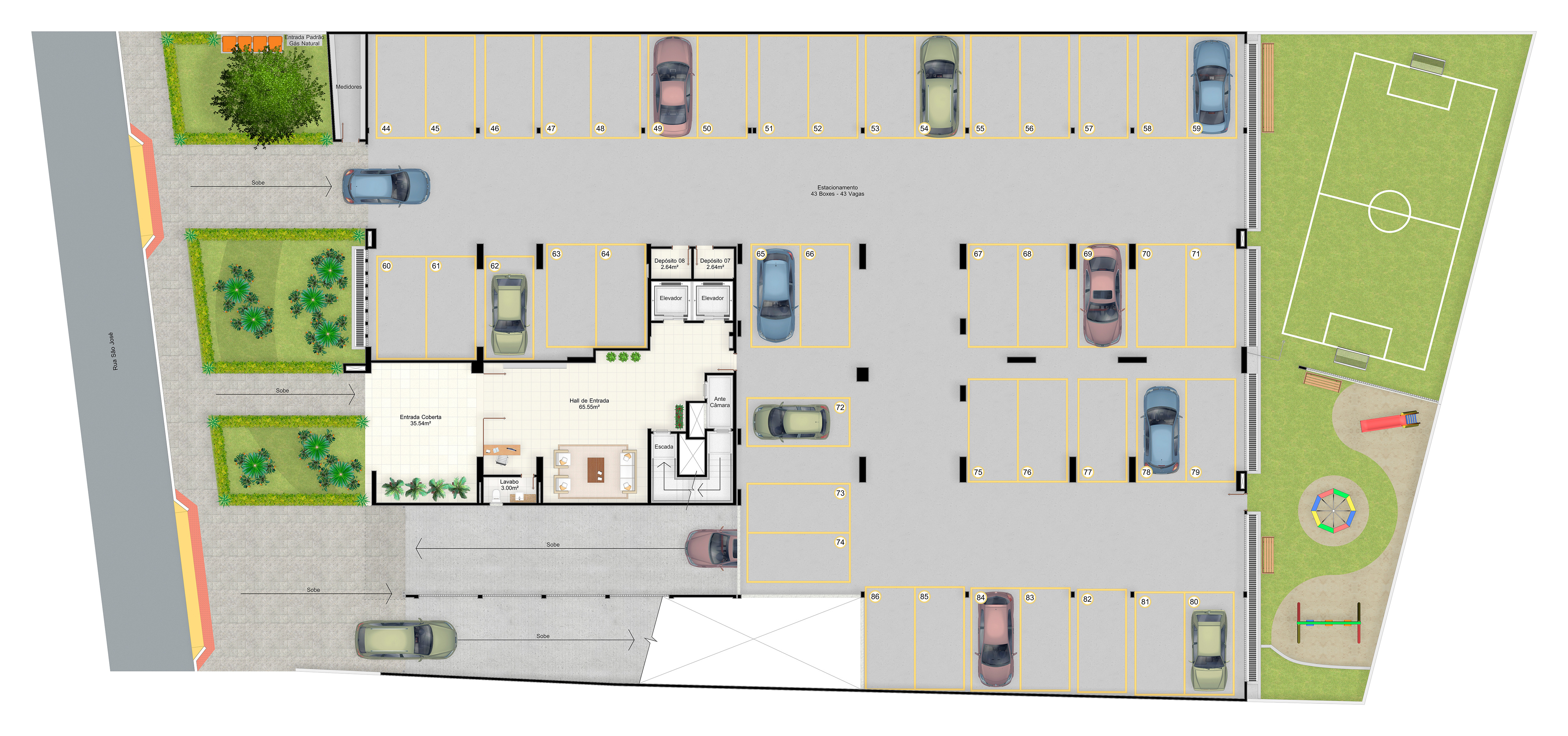 Calliano Residencial — planta do térreo