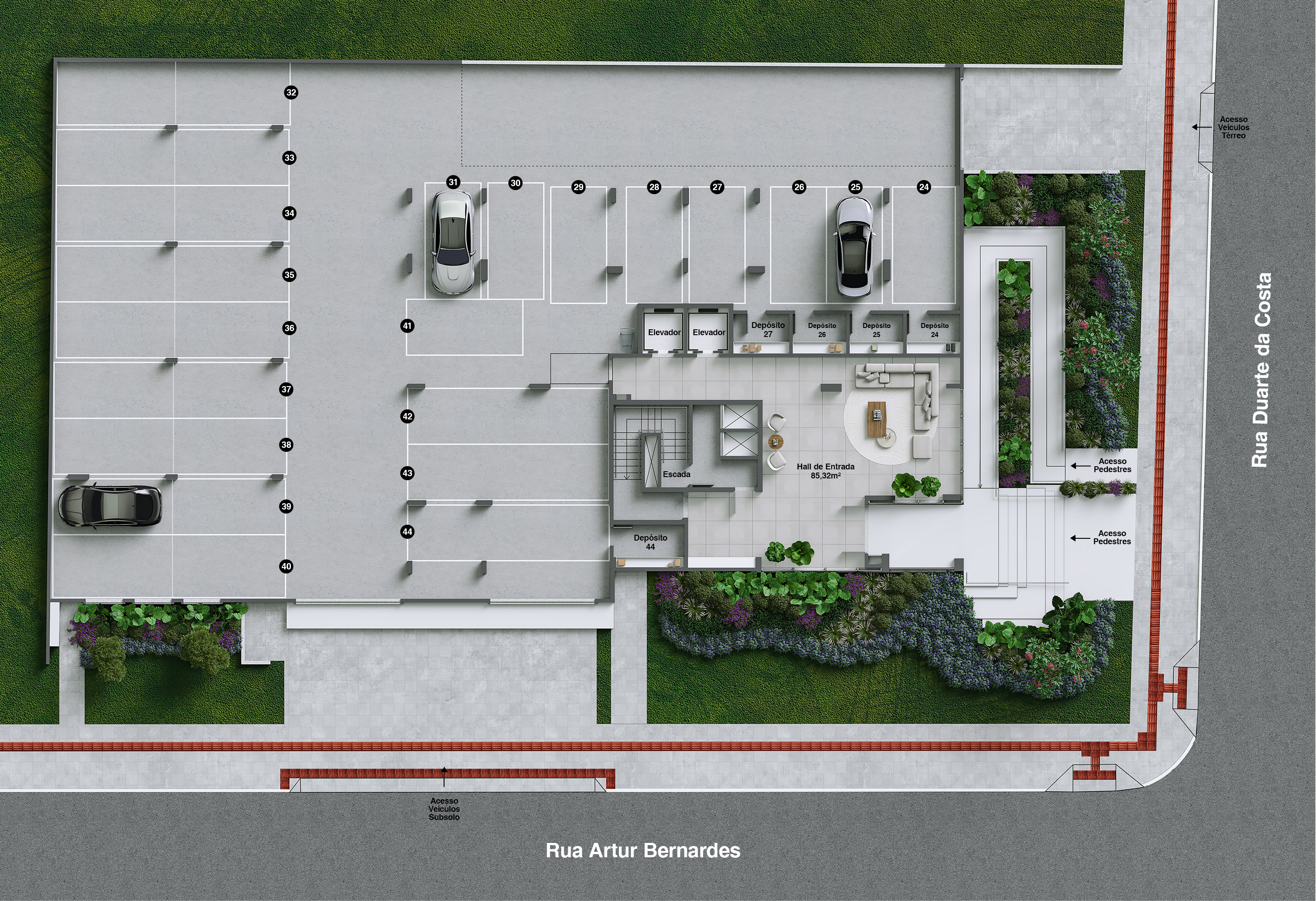 Parco Savello Residencial — planta do térreo