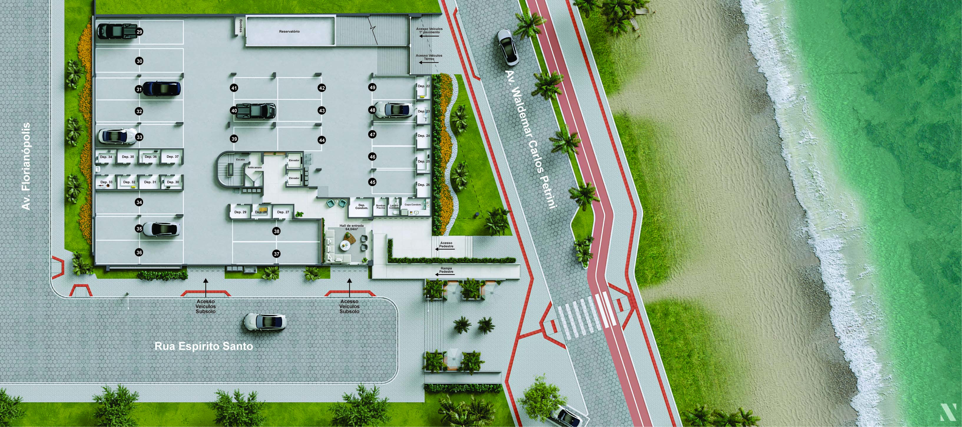 Mar Positano Residencial — planta do térreo