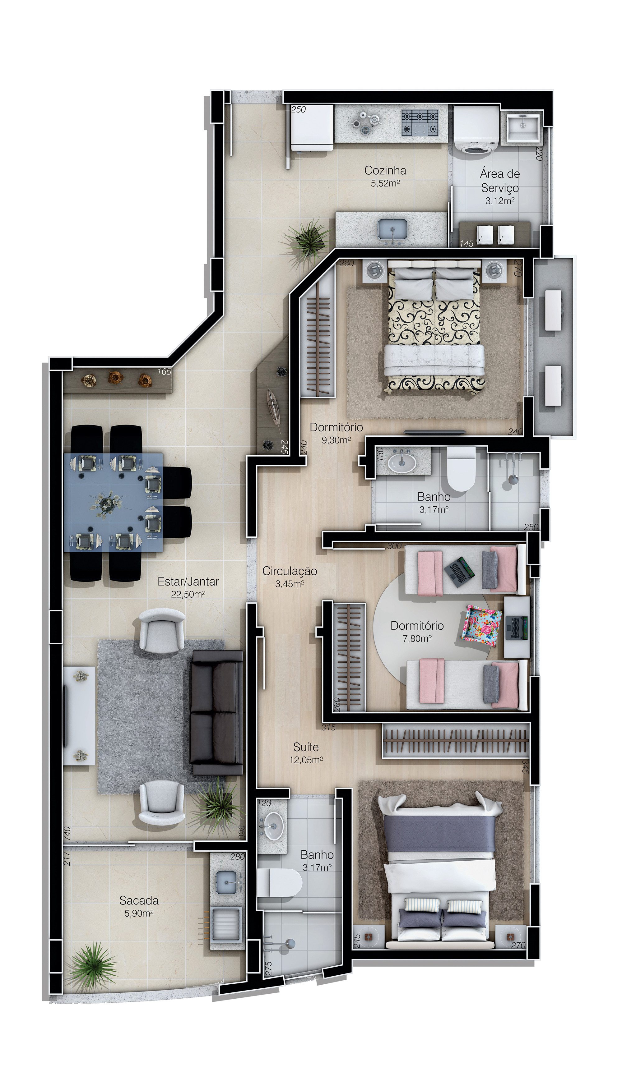 Rocca Pietore Residencial — Apartamento tipo - Final 1