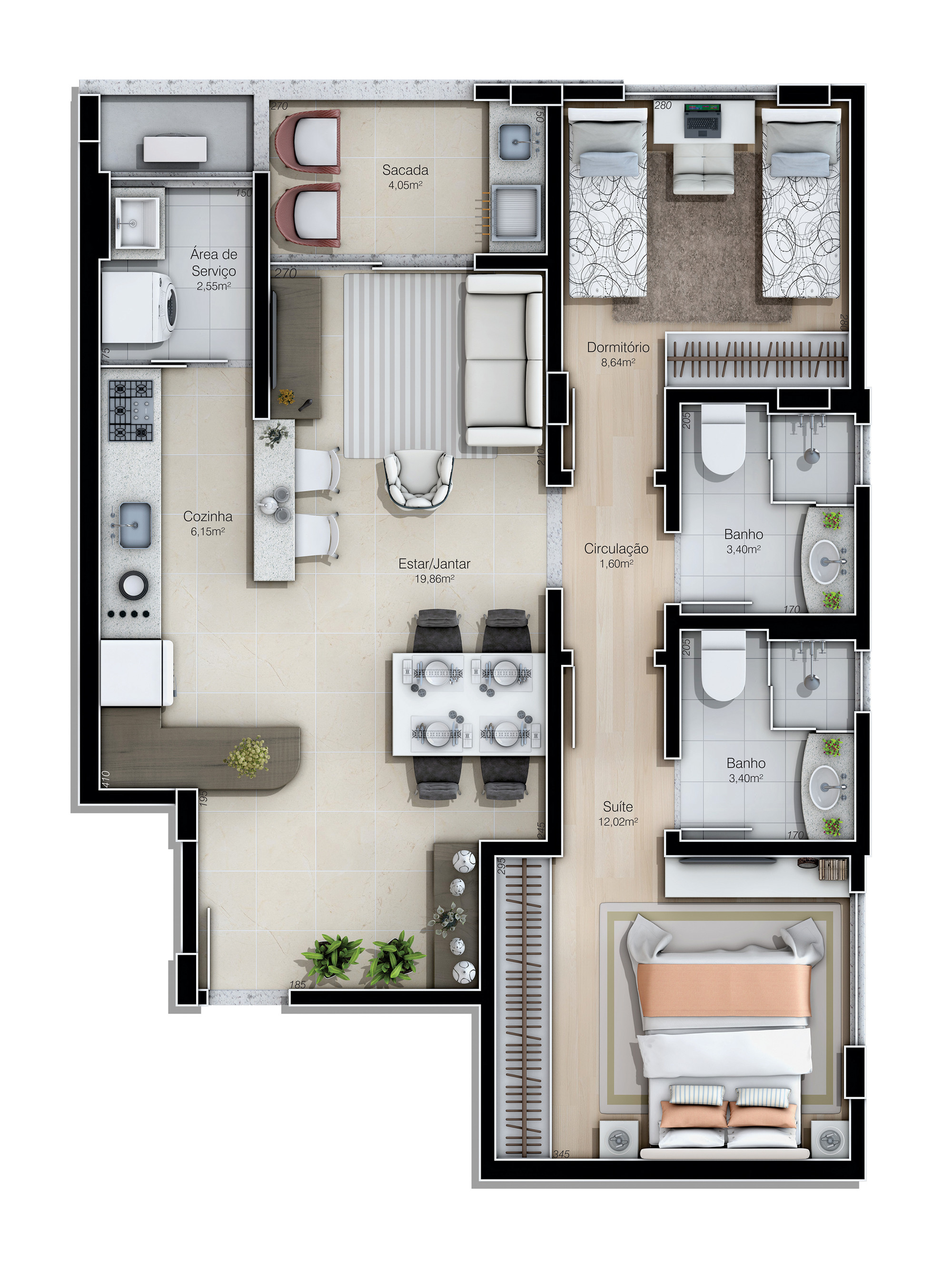 Rocca Pietore Residencial — Apartamento tipo - Final 4
