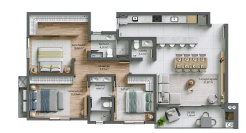 Torre 03 | Planta Tipo Final 01 (101, 201, 301 e 401)