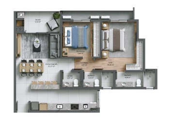 Torre 04 | Planta Tipo Final 04 (204, 304 e 404)