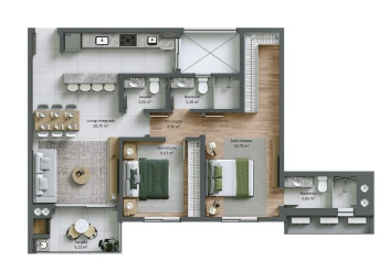 Torre 05 | Planta Tipo Final 01 (101, 201, 301 e 401)