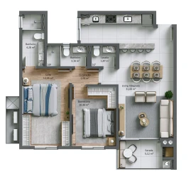 Torre 05 | Planta Tipo Final 02 (102, 202, 302 e 402)