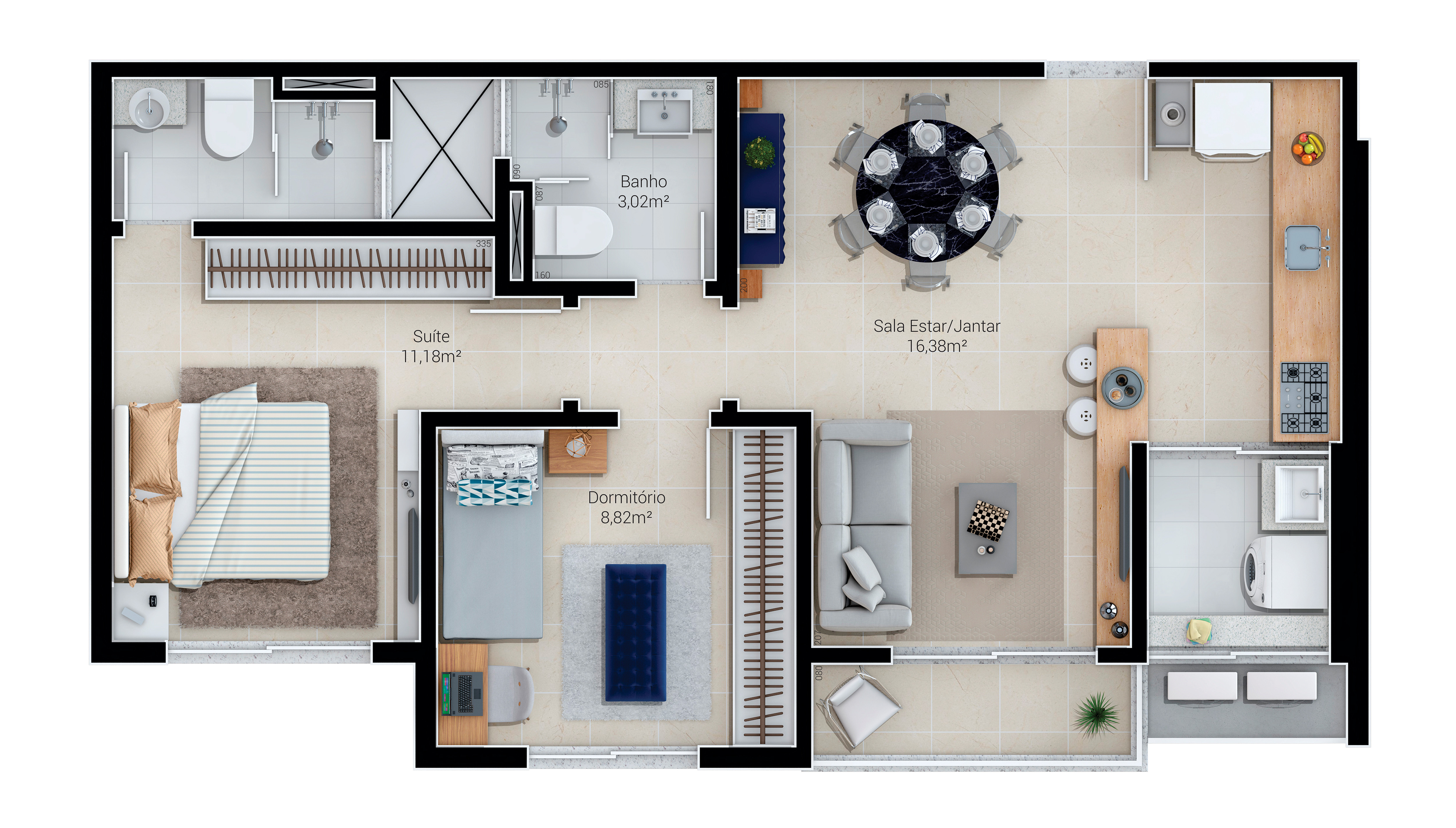 Bosco Del Montello Residencial — planta apartamento tipo final 2 (torre 1)