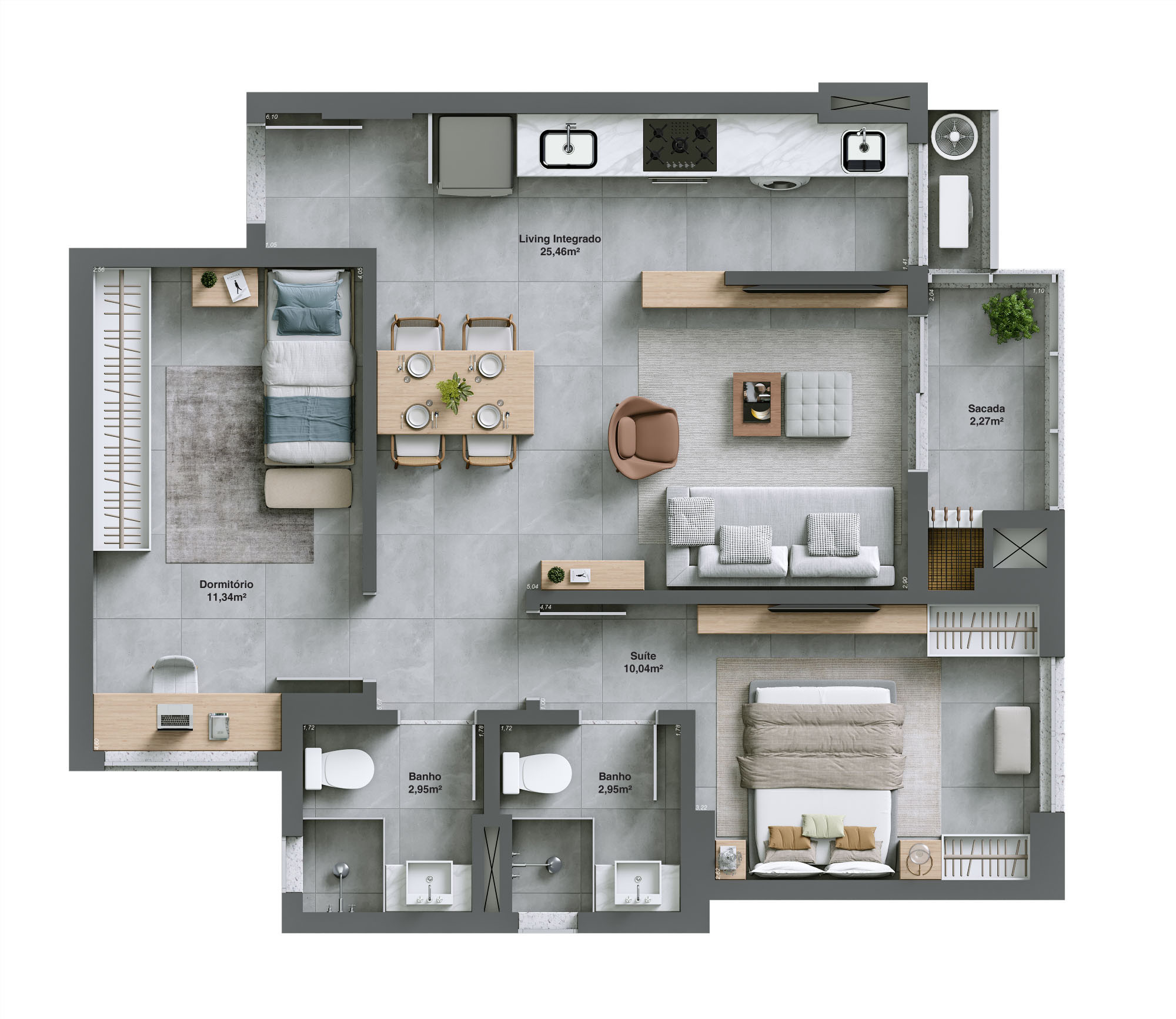 Bellante Residencial — planta apartamento tipo final 01