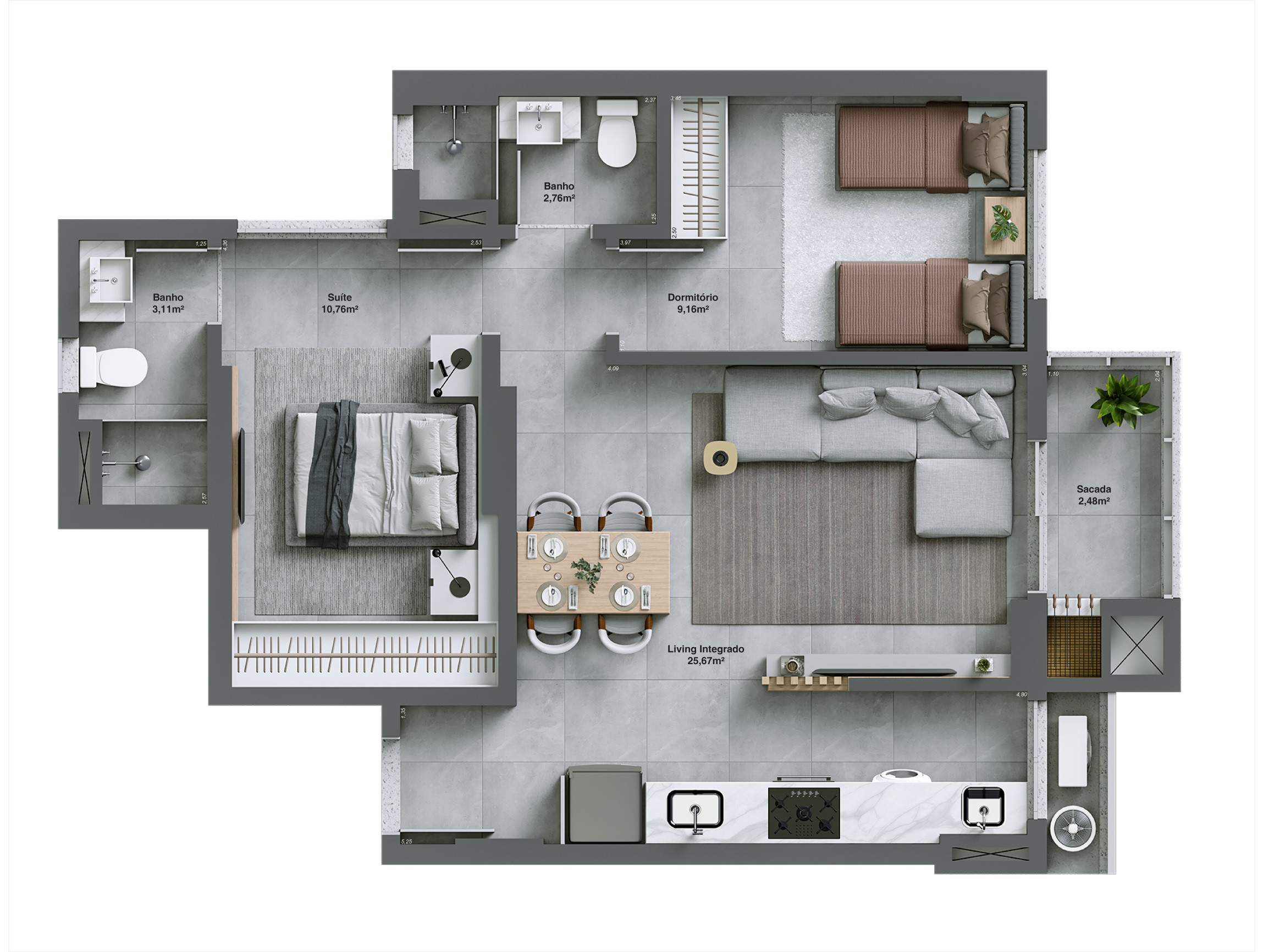 Bellante Residencial — planta apartamento tipo final 02