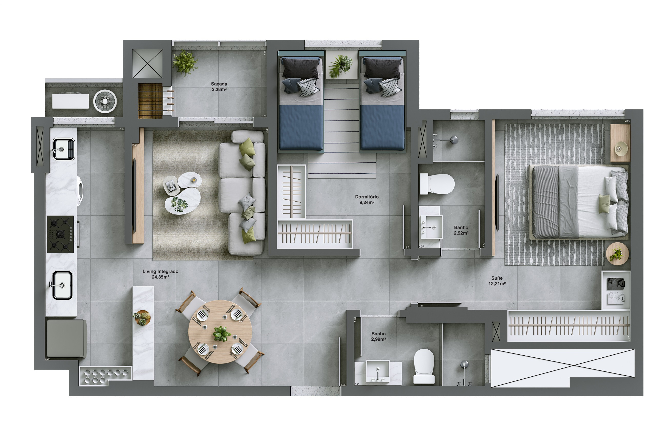 Bellante Residencial — planta apartamento tipo final 03