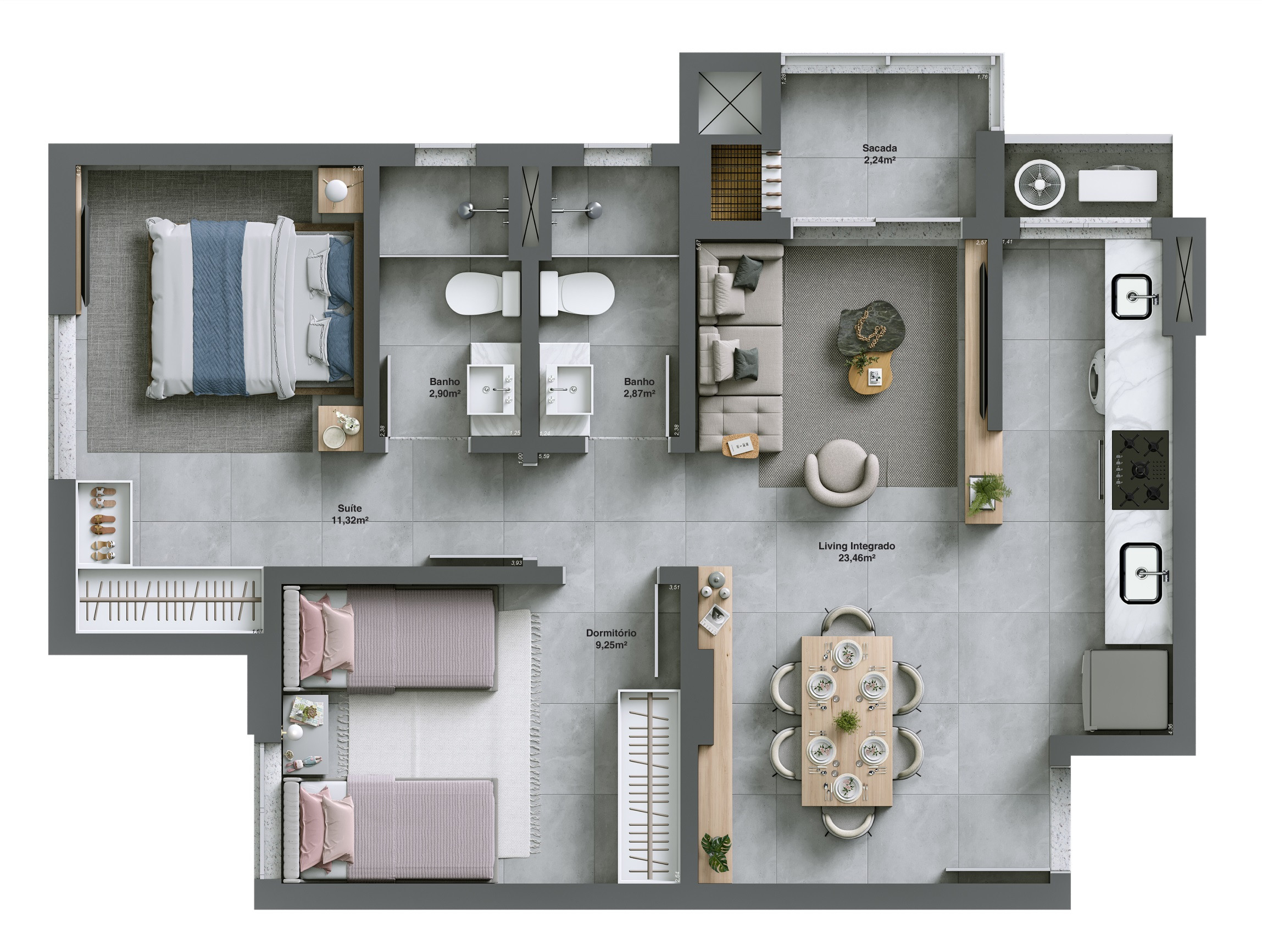 Bellante Residencial — planta apartamento tipo final 04