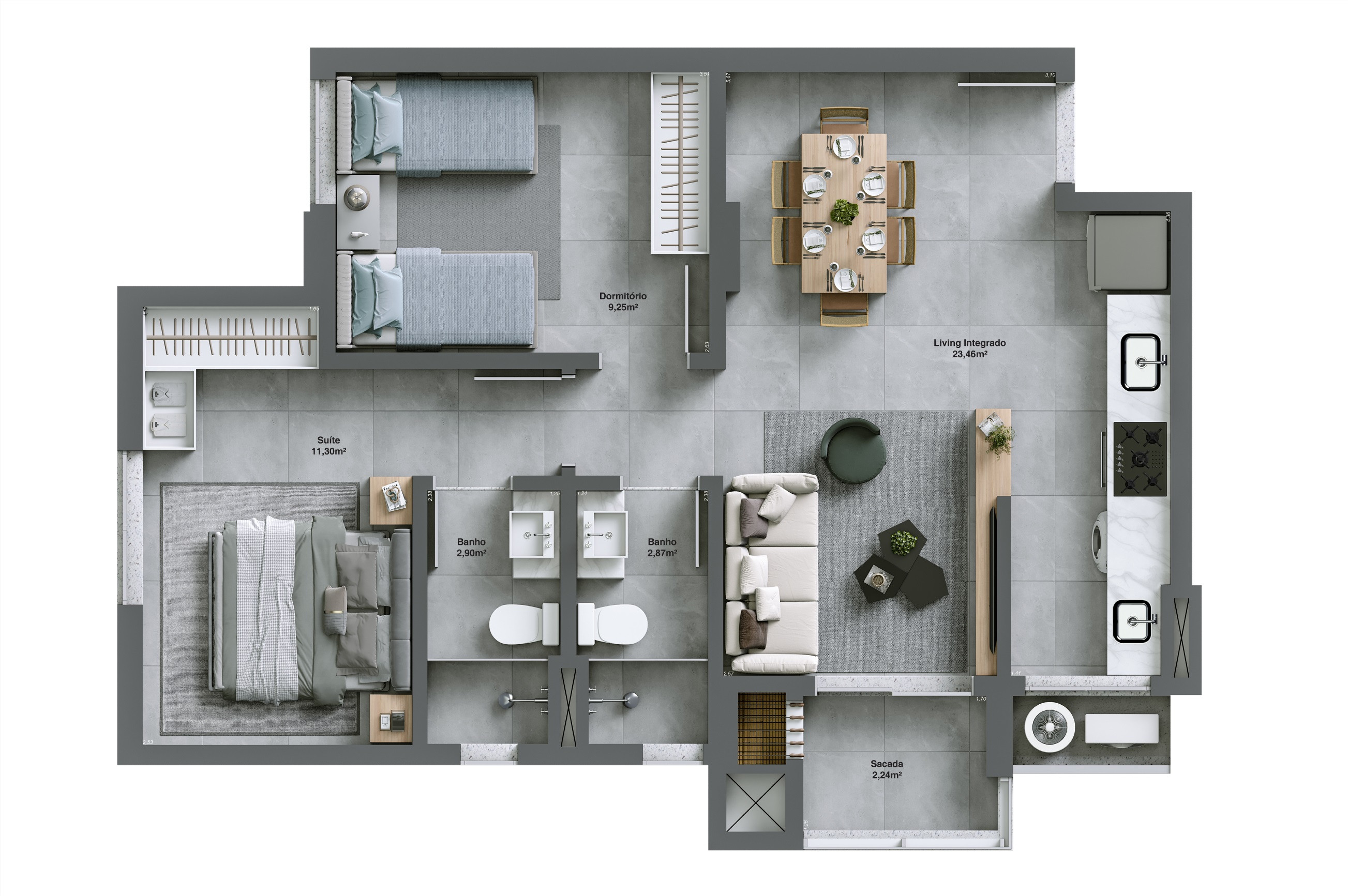 Bellante Residencial — planta apartamento tipo final 05