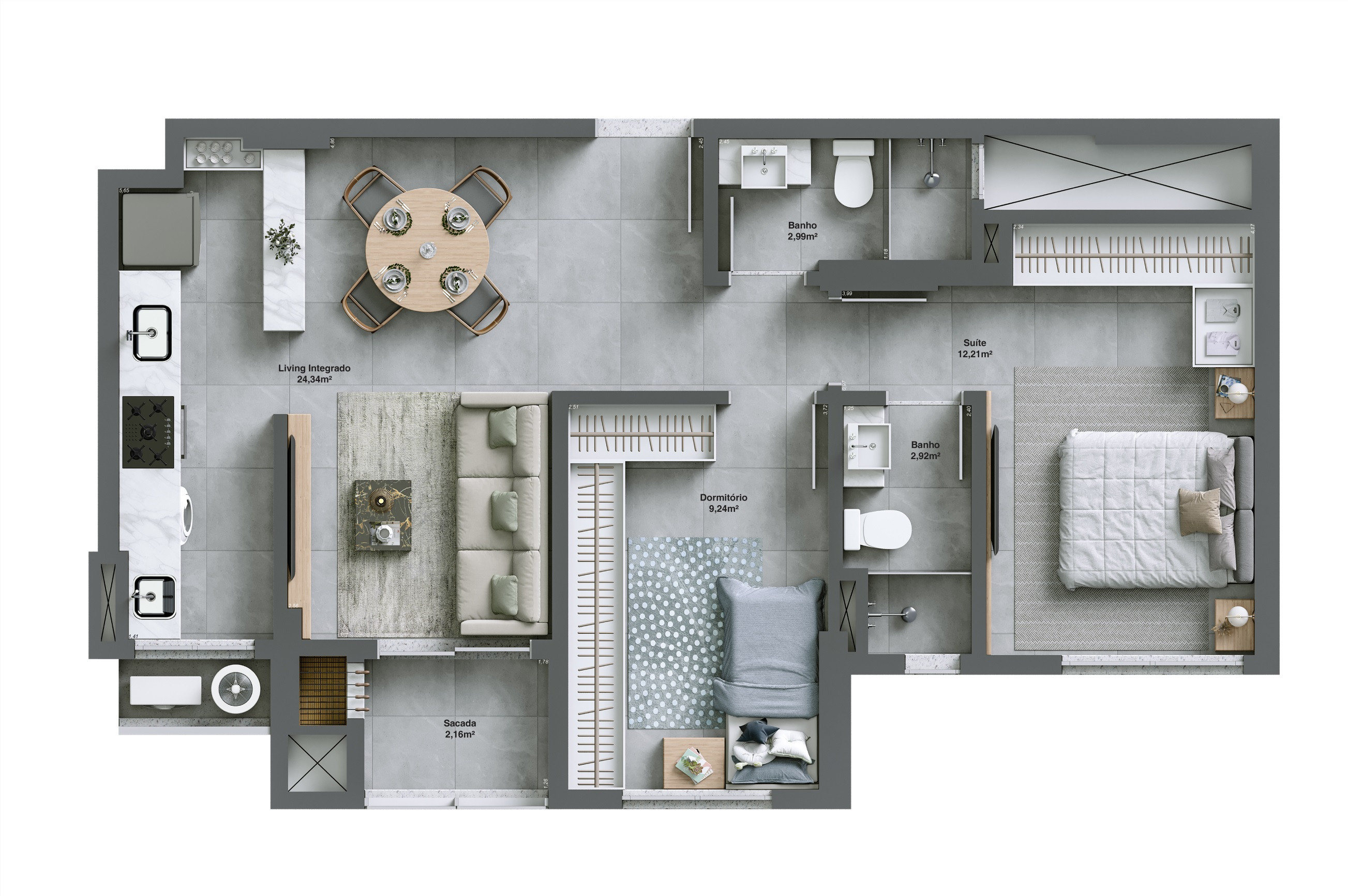 Bellante Residencial — planta apartamento tipo final 06